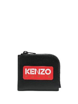 Kenzo - Black Logo Print Zip Around Wallet