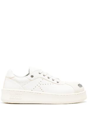 Kenzo - White Hoops Leather Low-Top Sneakers