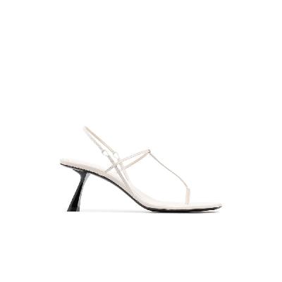 KHAITE - White Linden 65 Leather Sandals