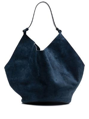 KHAITE - Blue Lotus Medium Suede Tote Bag