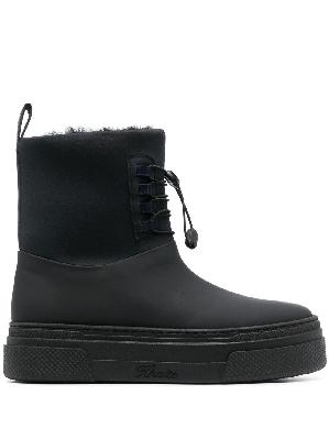 KHAITE - Black Culver Leather Ankle Boots