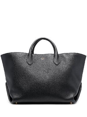KHAITE - Black Amelia Leather Tote Bag