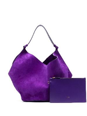 KHAITE - Purple The Medium Lotus Suede Tote Bag