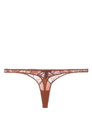 Kiki De Montparnasse - Brown Lace Panel Thong