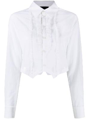 Kiki De Montparnasse - White Cropped Ruffled Shirt