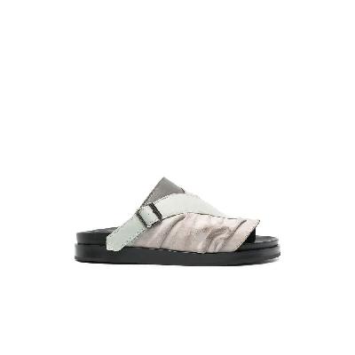 Kiko Kostadinov - Grey Valakas Ruched Leather Sandals