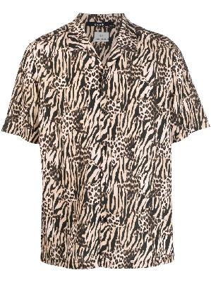Ksubi - Brown Animal Print Short Sleeve Shirt