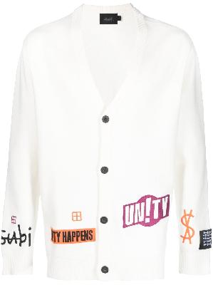 Ksubi - White Patch Embroidered Knit Cardigan