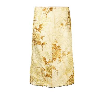 Kwaidan Editions - Yellow Floral Print Midi Skirt