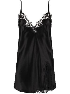 La Perla - Black Petite Macramé Silk Slip Dress