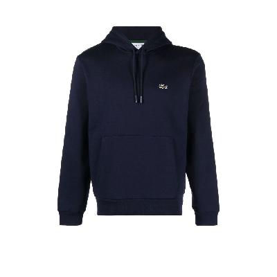 Lacoste - Blue Logo Patch Drawstring Hoodie