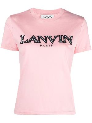 Lanvin - Pink Logo Embroidered T-Shirt