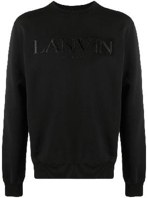 Lanvin - Black Logo Embroidered Sweatshirt