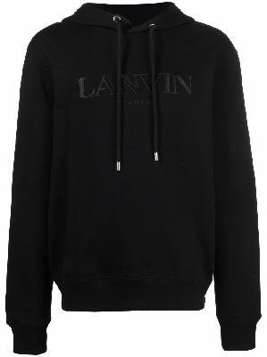 Lanvin - Black Logo Embroidered Hoodie