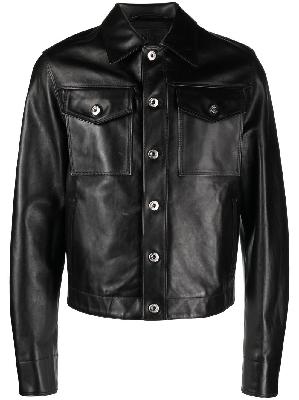 Lanvin - Black Buttoned Leather Jacket