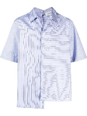 Lanvin - Blue Asymmetric Hem Stripe Shirt