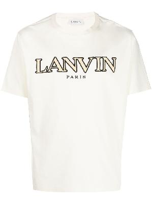 Lanvin - White Logo-Appliqué Cotton T-Shirt