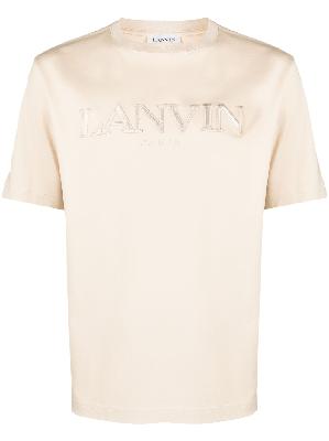 Lanvin - Neutral Logo Embroidered Cotton T-Shirt