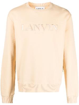 Lanvin - Beige Embroidered Logo Sweatshirt
