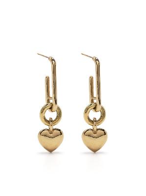 Laura Lombardi - Gold-Plated Ilaria Heart-Charm Drop Earrings
