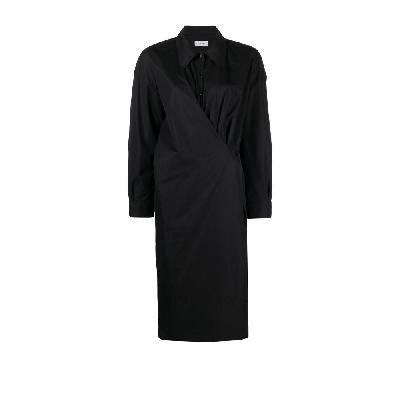 Lemaire - Black Twisted Midi Shirt Dress