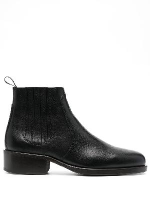 Lemaire - Black Leather Ankle Boots