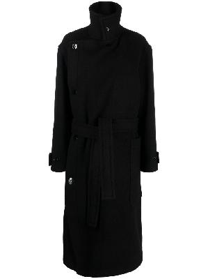 Lemaire - Black Belted Wool Coat