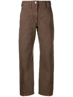 Lemaire - Brown Cropped Straight Leg Trousers