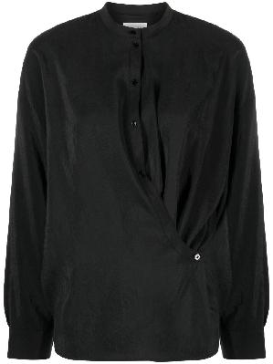 Lemaire - Black Asymmetric Long-Sleeve Shirt