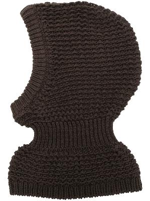 Lemaire - Brown Ribbed Knit Balaclava