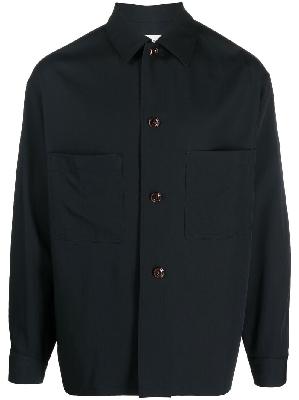 Lemaire - Black Long Sleeve Virgin Wool Shirt