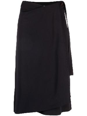 Lemaire - Black Twisted Wrap Midi Skirt