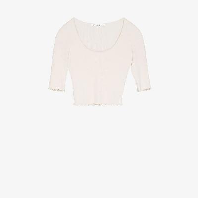 Live The Process - Neutral Malia Ribbed Knit Cropped T-Shirt