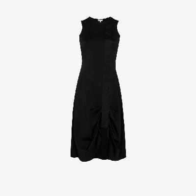LOEWE - Black Draped Midi Dress