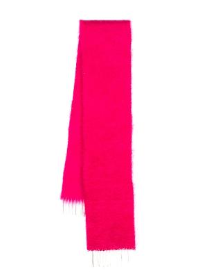 LOEWE - Pink Fringe Edge Knitted Scarf