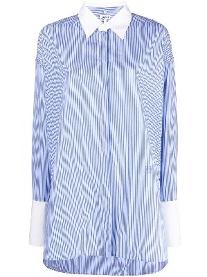 LOEWE - Blue Cotton Pinstripe Shirt
