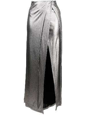 LOEWE - Silver-Tone Metallic Wrap Skirt