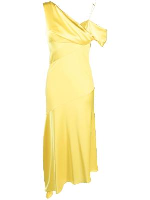 LOEWE - Yellow Asymmetric Draped Midi Dress
