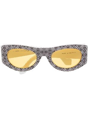 LOEWE - White Monogram Oval Sunglasses