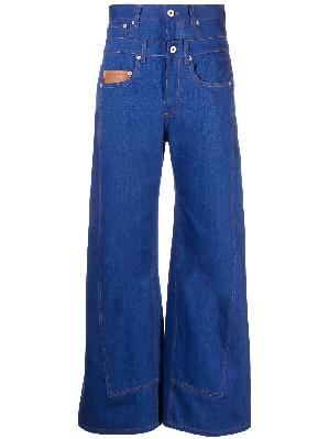 LOEWE - Blue Trompe L'Oeil Double Waist Jeans