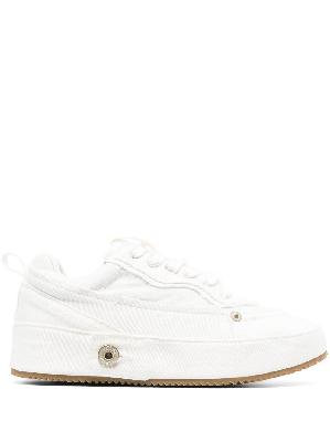 LOEWE - White Deconstructed Denim Sneakers