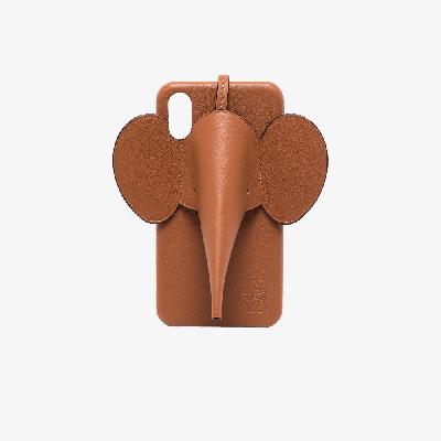 LOEWE - Brown Leather Elephant IPhone X/XS Case