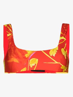 Louisa Ballou - Red Orchid Flame Bikini Top