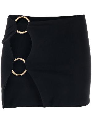 Louisa Ballou - Black Double Ring Mini Skirt