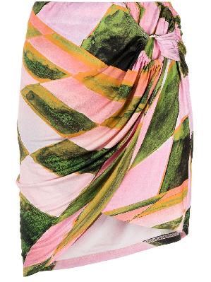 Louisa Ballou - Pink Coastline Asymmetric Skirt