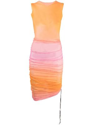 Louisa Ballou - Orange Heatwave Ruched Mini Dress