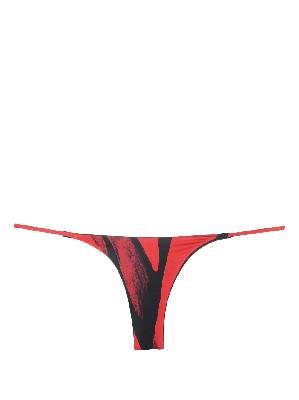 Louisa Ballou - Red Mini Ring Thong Bikini Bottoms
