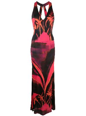 Louisa Ballou - Red High Sea Printed Maxi Dress