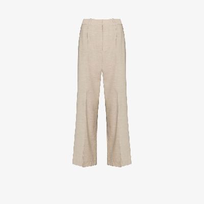 Low Classic - Neutral Tailored Wide-Leg Trousers