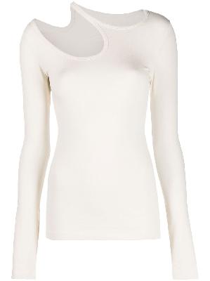 Low Classic - White Curve Hole Long-Sleeved T-Shirt